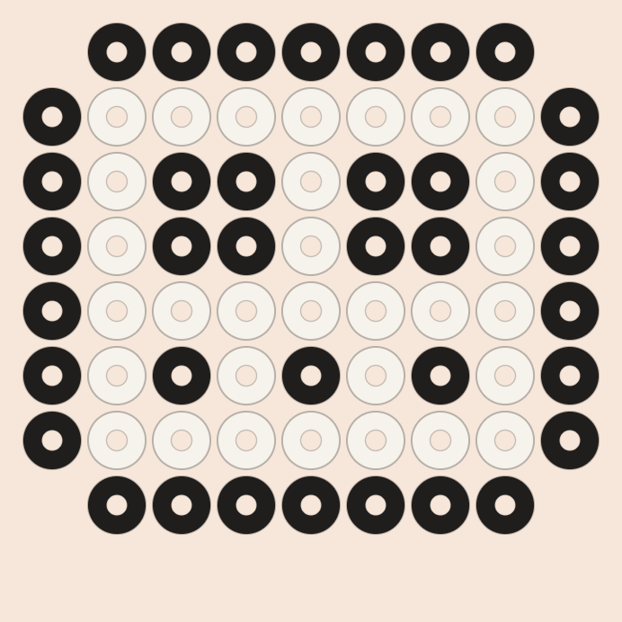 Skull kandi pattern: a 9 by 9 pony bead chart in 2 colours