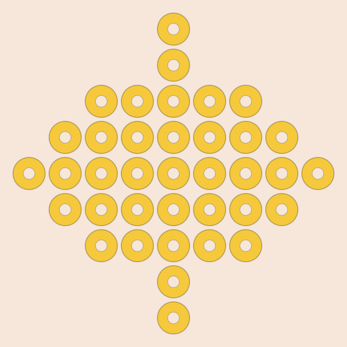 Sparkle kandi pattern: a 9 by 9 pony bead chart in 1 colour